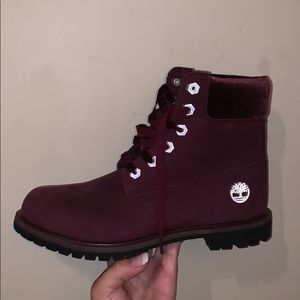 Never Worn! Maroon Timberland Boots